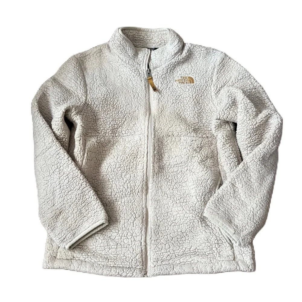 The North Face Kids White Fleece Sweatshirt Large 14/16 Off White Cream